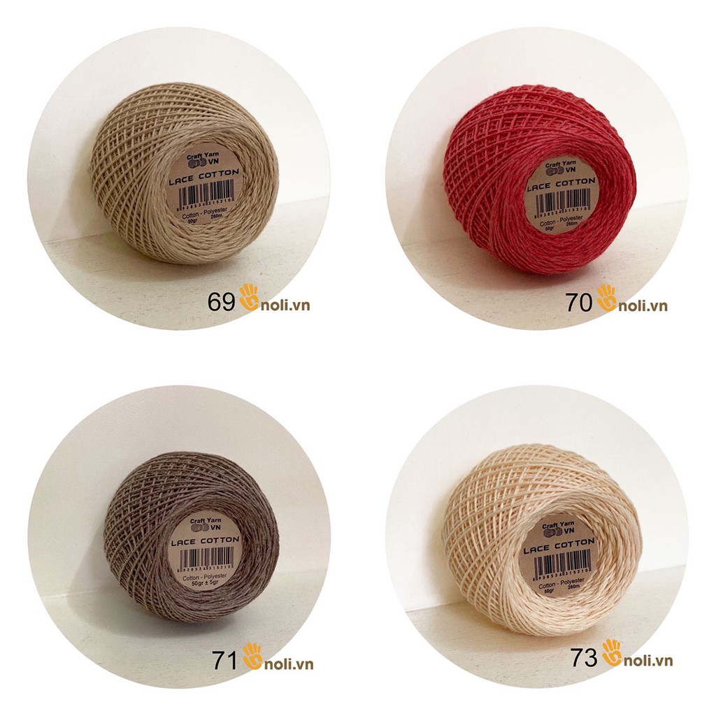 Sợi Lace Cotton lẻ cuộn (Mã 56 đến 94)